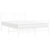 vidaXL Estrutura de cama com cabeceira e p&eacute;s 140x190 cm metal branco