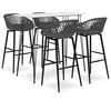 vidaXL 5 pcs conjunto de bar branco e cinzento
