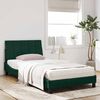 vidaXL Cama com colch&atilde;o Hanko 100x200 cm veludo verde-escuro