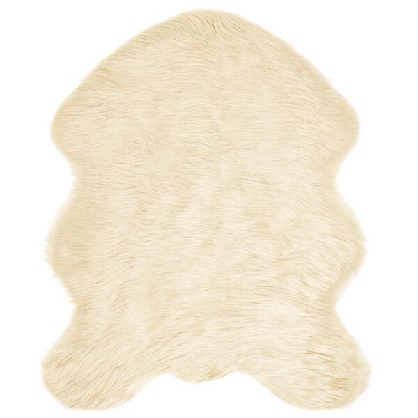vidaXL Tapete Sintético de Pele de Ovelha Tafalla Creme 50 x 80 cm