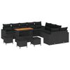 vidaXL Conjunto de Sof&aacute; de Jardim 14 pcs Preto vime PE