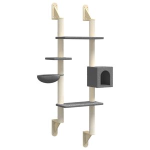 vidaXL &Aacute;rvore parede p/ gatos c/ poste arranhador 180 cm cinza-escuro