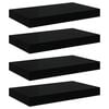 vidaXL Prateleiras de parede suspensas 4 pcs 40x23,5x3,8cm MDF preto