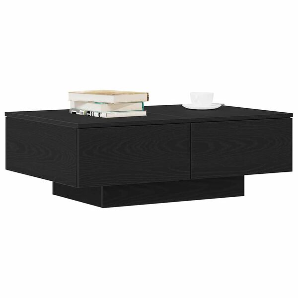 vidaXL Mesa de centro Carvalho Preto 90 x 60 x 31 cm