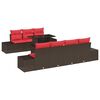 vidaXL Conjunto de Sof&aacute;s 8 unid. 7-N&uacute;mero de lugares Marrom e Vermelho