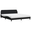 vidaXL Cama com colch&atilde;o Dover 180x200 cm tecido preto