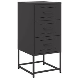 vidaXL Mesa de cabeceira 36x39x78 cm a&ccedil;o preto