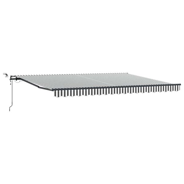 vidaXL Toldo retr&aacute;til autom&aacute;tico com LEDs 450x300 cm antracite/branco