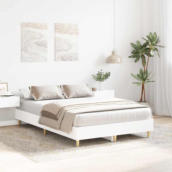 vidaXL Estrutura de cama sem colch&atilde;o 140x190 cm branco