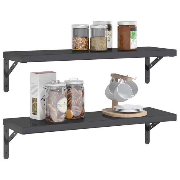 vidaXL Prateleiras de parede 2 pcs 75x23,5 cm a&ccedil;o inoxid&aacute;vel prateado