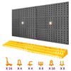 vidaXL Painel de parede para ferramentas 500x1000 mm 50 ganchos PP