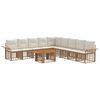 vidaXL Conjunto de Sof&aacute; de Jardim 10 unid. Natural e Branco Creme