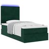 vidaXL Estrutura de cama otomana colch&otilde;es 90x200cm veludo verde escuro