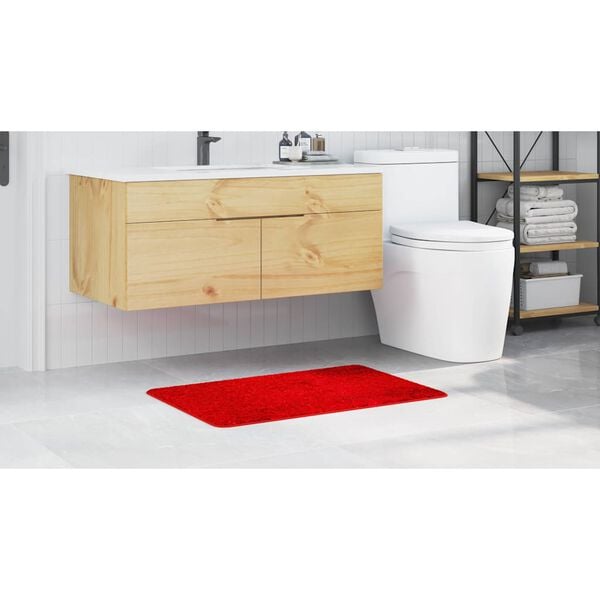 vidaXL Tapete de Banho Antiderrapante Vermelho 60 x 90 cm PP