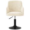 vidaXL Cadeira de jantar girat&oacute;ria veludo cor creme