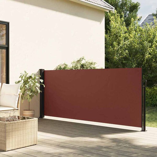 vidaXL Toldo lateral retr&aacute;til 100x500 cm castanho