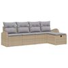 vidaXL Conjunto de Sof&aacute; de Jardim 5 unid. Bege vime PE
