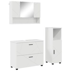 vidaXL Conjunto de M&oacute;veis para Banheiro 3 pcs Branco Brilhante