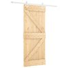 VidaXL Porta de correr com ferragens 80x210 cm madeira de pinho maci&ccedil;a