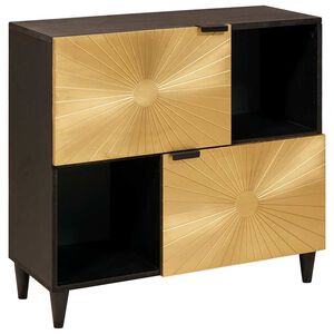 vidaXL Arm&aacute;rio lateral com prateleira Preto e Ouro 80 x 33,5 x 75 cm
