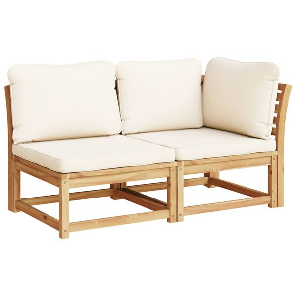 vidaXL 7 pcs conjunto lounge jardim c/almofad&otilde;es madeira maci&ccedil;a ac&aacute;cia