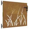 vidaXL Port&atilde;o de jardim 85x75 cm a&ccedil;o corten design erva