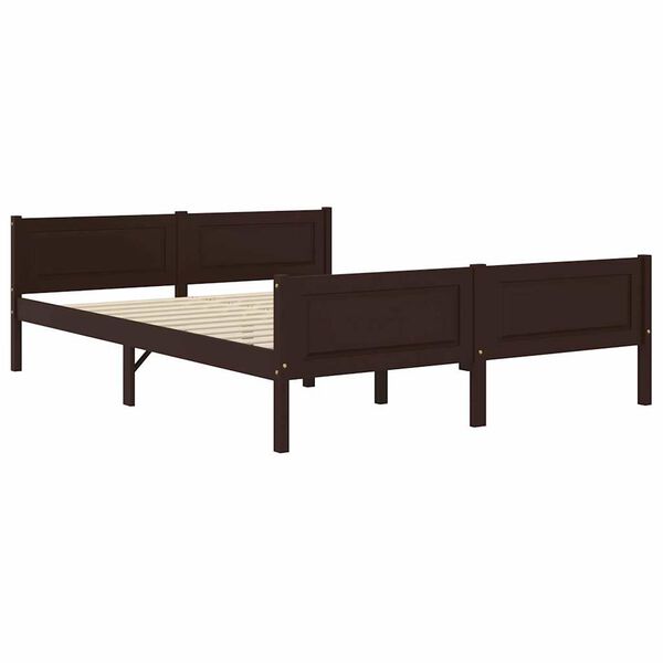 vidaXL Cama com 4 gavetas 140x200 cm pinho maci&ccedil;o castanho-escuro