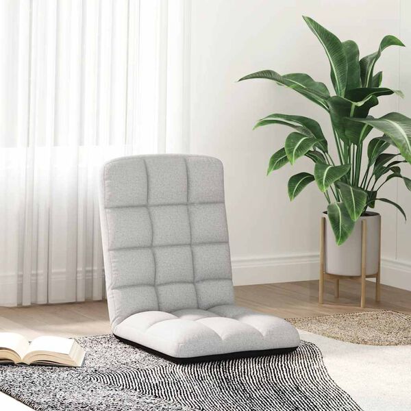 vidaXL Colch&atilde;o dobr&aacute;vel 71x51x62 cm tecido cinzento nublado