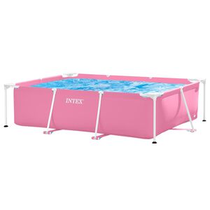 INTEX Piscina de Estrutura Met&aacute;lica Acima do Solo Rosa PVC e A&ccedil;o