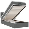 vidaXL Cama Otomana com colch&atilde;o & LEDs 80x200cm tecido cinza-escuro