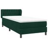 vidaXL Cama com molas/colch&atilde;o verde-escuro 80x220 cm veludo