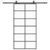 vidaXL Porta deslizante c/ conj ferragens 102x205cm vidro ESG preto