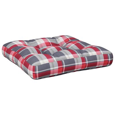 vidaXL Almofadão para sofá de paletes 58x58x10 cm xadrez vermelho