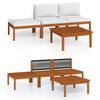 vidaXL Conjunto de jardim com 4 pe&ccedil;as e almofadas, creme, 63x63 cm