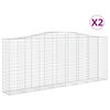 vidaXL Cestos gabi&atilde;o arqueados 2pcs 400x50x160/180cm ferro galvanizado