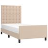 vidaXL Estrutura cama c/ cabeceira couro artif. 90x190 cm cappuccino