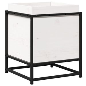 vidaXL Vaso/floreira de jardim 40x40x50 cm madeira pinho maci&ccedil;a branco