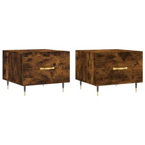 vidaXL Mesa centro 2 pcs 50x50x40 cm madeira processada cor fumado