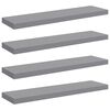 vidaXL Prateleiras parede suspensas 4 pcs 90x23,5x3,8cm MDF cinzento