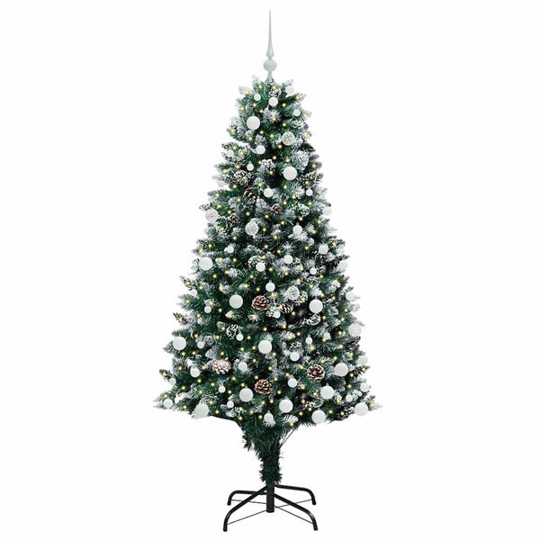 vidaXL &Aacute;rvore de Natal Artificial Verde 180 cm PVC, A&ccedil;o e Pl&aacute;stico