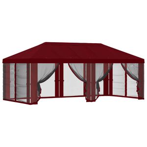 vidaXL Capa de Gazebo com Laterais Borgonha 600,5 x 300,5 cm Poli&eacute;ster