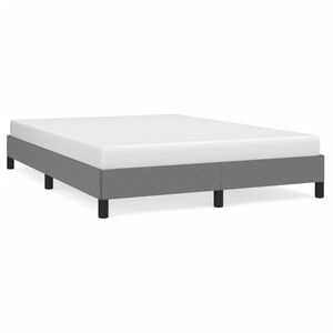 vidaXL Estrutura de cama sem colch&atilde;o 140x190 cm tecido cinzento-escuro
