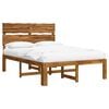 vidaXL Estrutura de Cama de Casal com Cabeceira ROSTOCK Natural