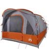 vidaXL Tenda de campismo t&uacute;nel p/ 3 pessoas imperme&aacute;vel cinza/laranja