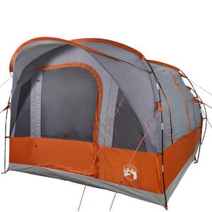 vidaXL Tenda de campismo t&uacute;nel p/ 3 pessoas imperme&aacute;vel cinza/laranja
