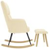 vidaXL Cadeira de baloi&ccedil;o com apoio de p&eacute;s tecido cor creme