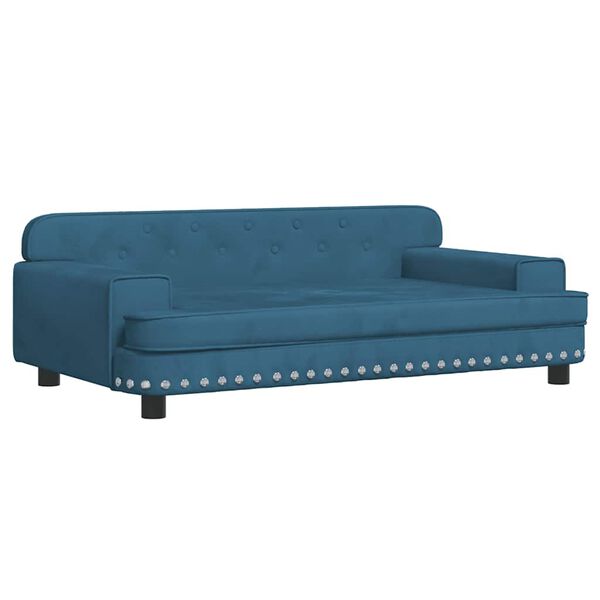 vidaXL Cama para cães 90x53x30 cm veludo azul