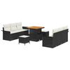 vidaXL Conjunto de Sof&aacute; de Jardim 9 unid. Preto vime PE