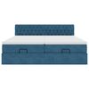 vidaXL Estrutura cama otomana colch&otilde;es 180x200 cm veludo azul escuro