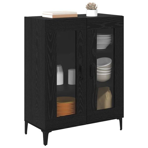 vidaXL Buffet Carvalho Preto 69,5 x 34 x 90 cm